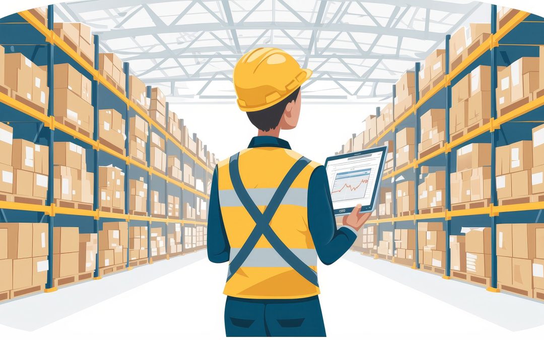 Cartoon animation of a warehouse worker